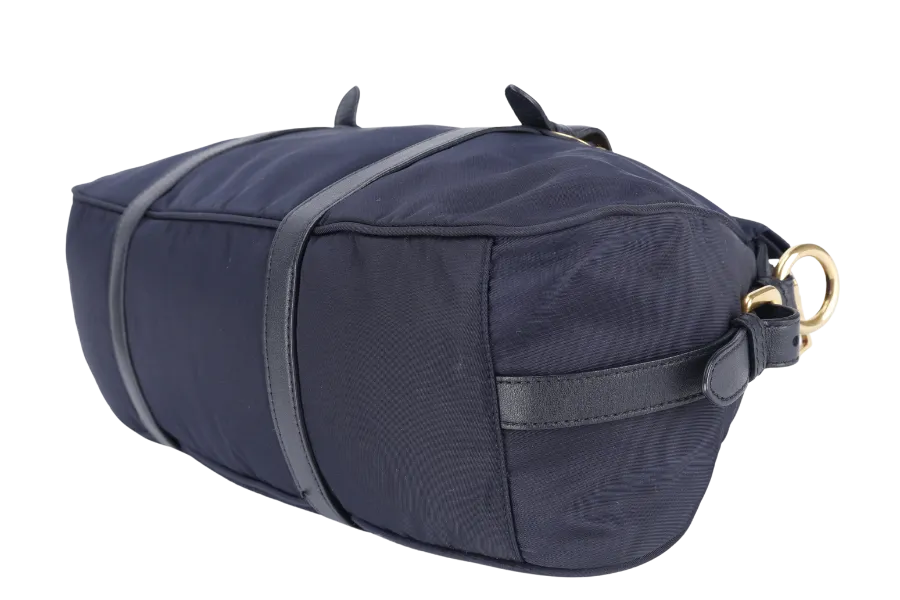 PRADA BN1903 TESSUTO MEDIUM NAVY NYLON 2WAYS BAG GOLD HARDWARE WITH STRAPS NO DUST COVER