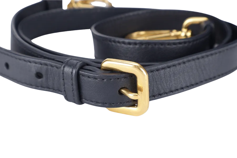 PRADA BN1903 TESSUTO MEDIUM NAVY NYLON 2WAYS BAG GOLD HARDWARE WITH STRAPS NO DUST COVER