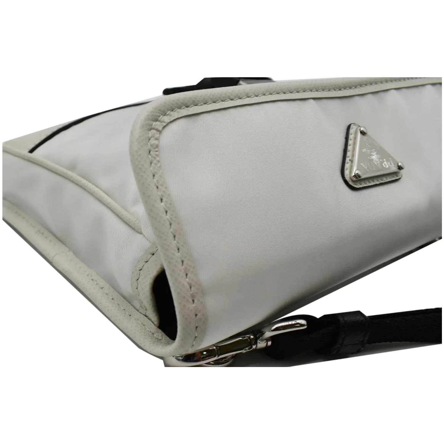 PRADA Re-Nylon Saffiano Leather Smartphone Case Shoulder Bag White
