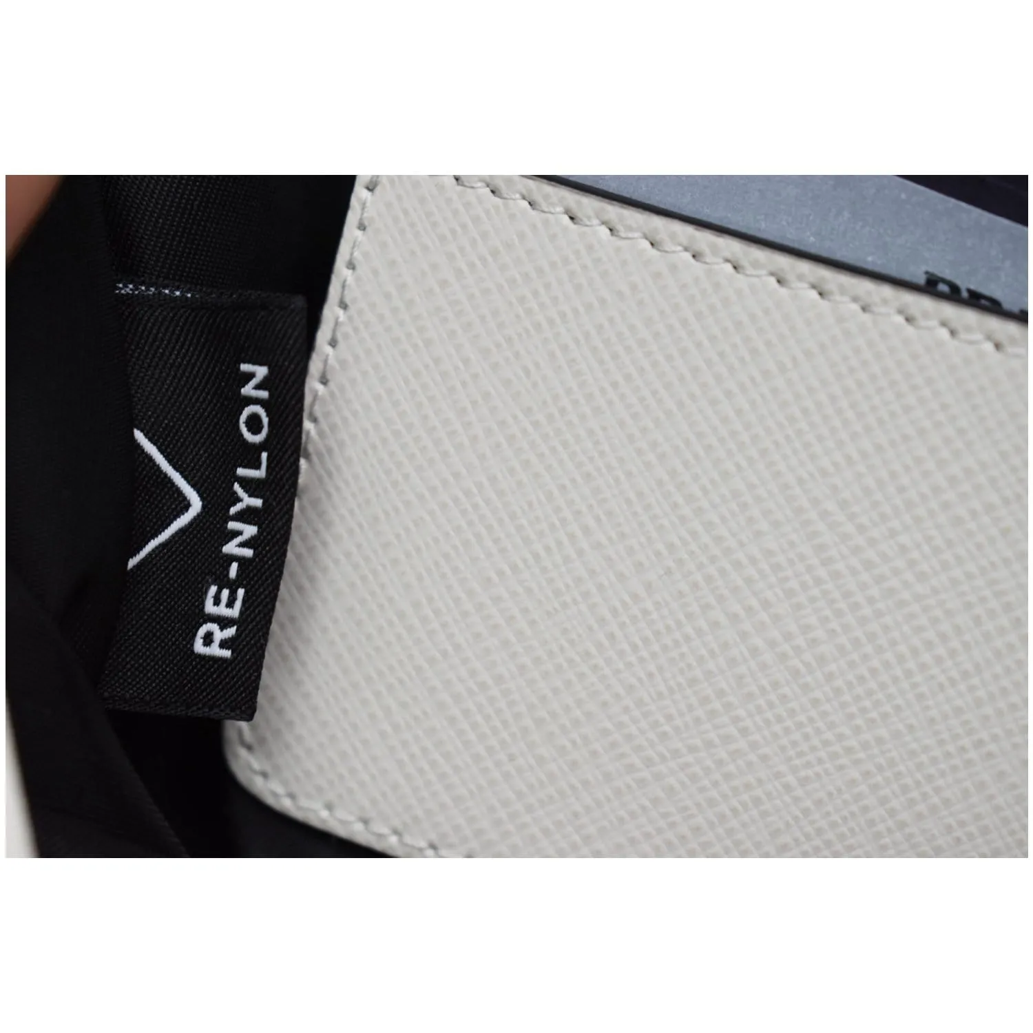 PRADA Re-Nylon Saffiano Leather Smartphone Case Shoulder Bag White