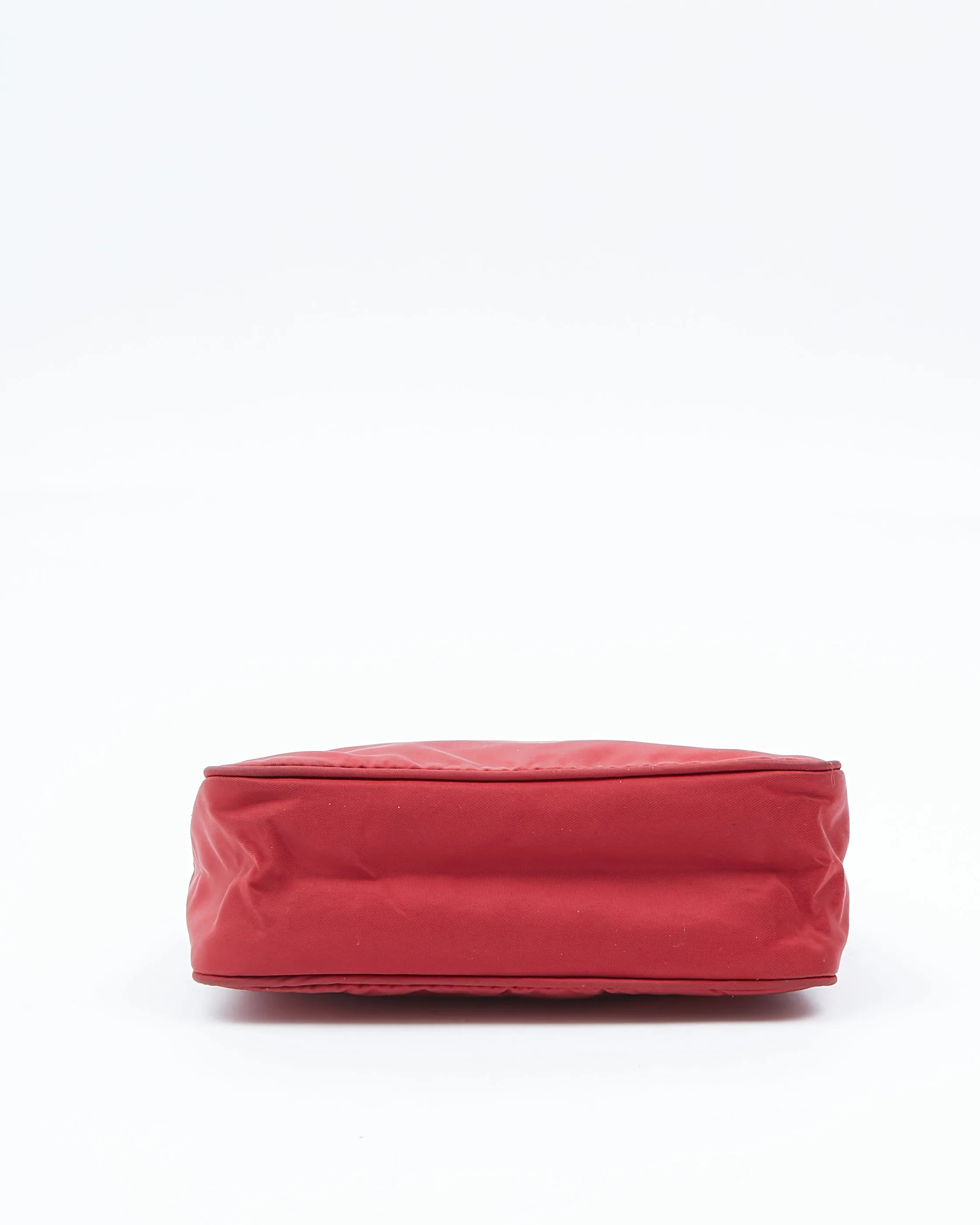 Prada Red Wine Nylon Tessuto Shoulder Bag