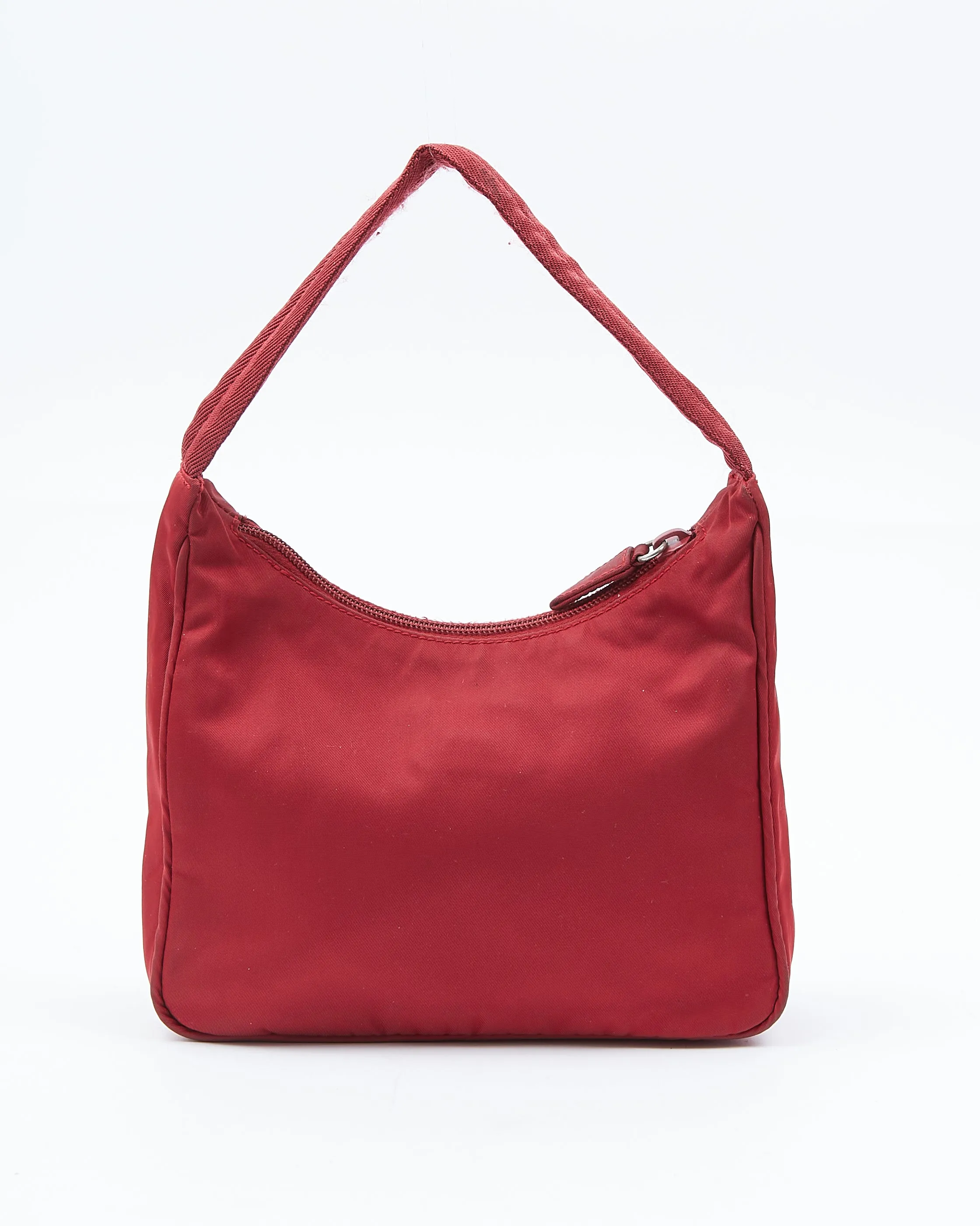 Prada Red Wine Nylon Tessuto Shoulder Bag
