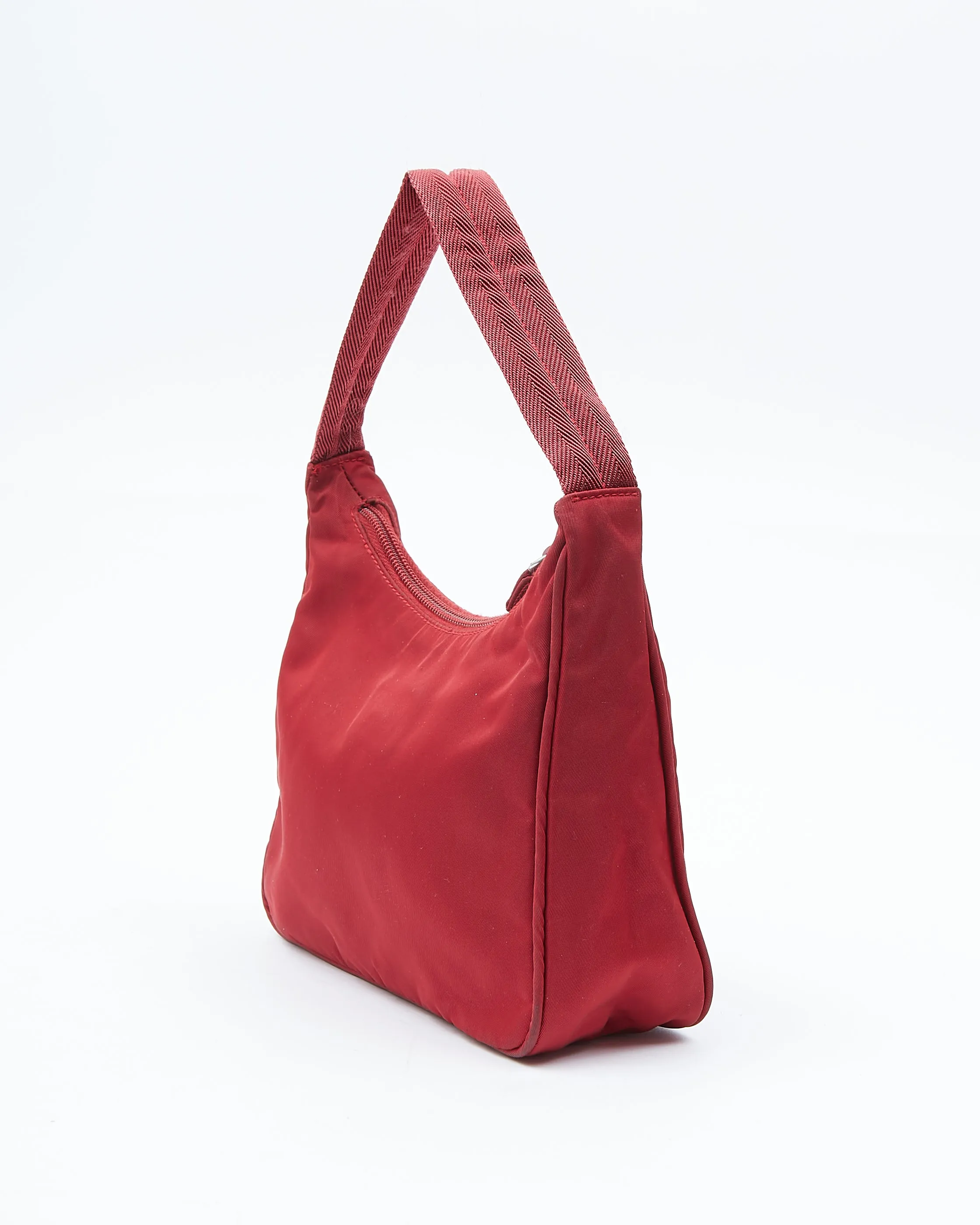 Prada Red Wine Nylon Tessuto Shoulder Bag