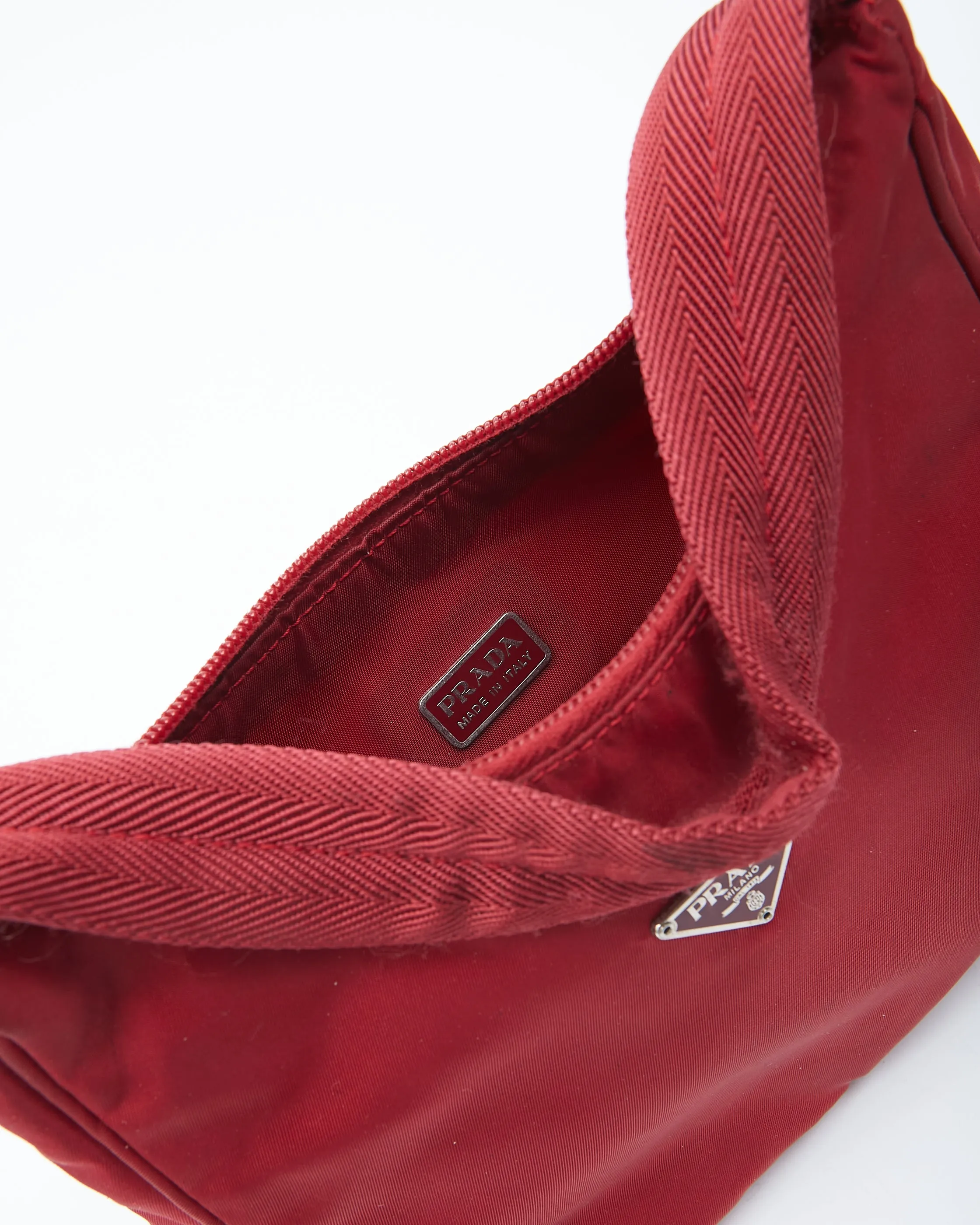 Prada Red Wine Nylon Tessuto Shoulder Bag