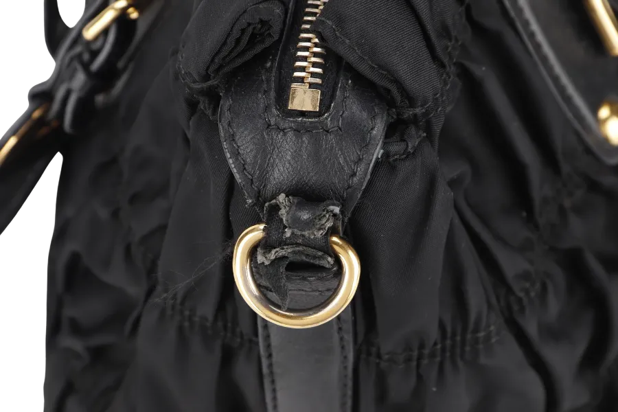 PRADA TESSUTO GAUFRE NYLON NERO (IBA 336) WITH STRAP