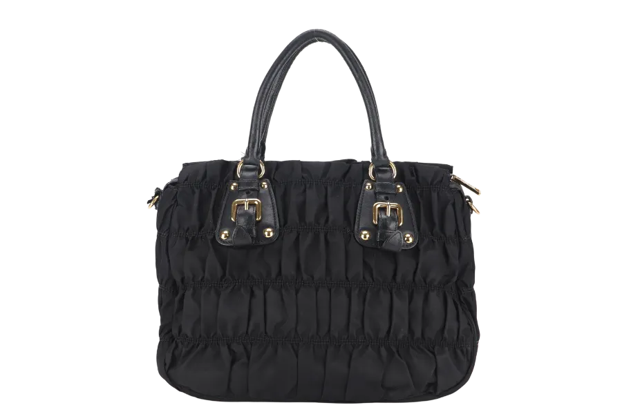 PRADA TESSUTO GAUFRE NYLON NERO (IBA 336) WITH STRAP