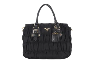 PRADA TESSUTO GAUFRE NYLON NERO (IBA 336) WITH STRAP