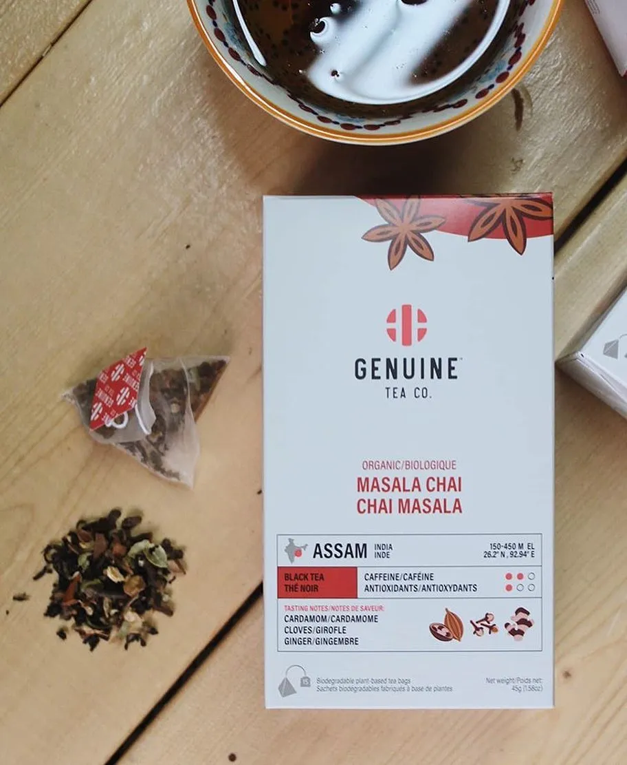 Pyramid Tea Bags - Organic Masala Chai Black Tea - Genuine Tea Company - Toronto - Canada