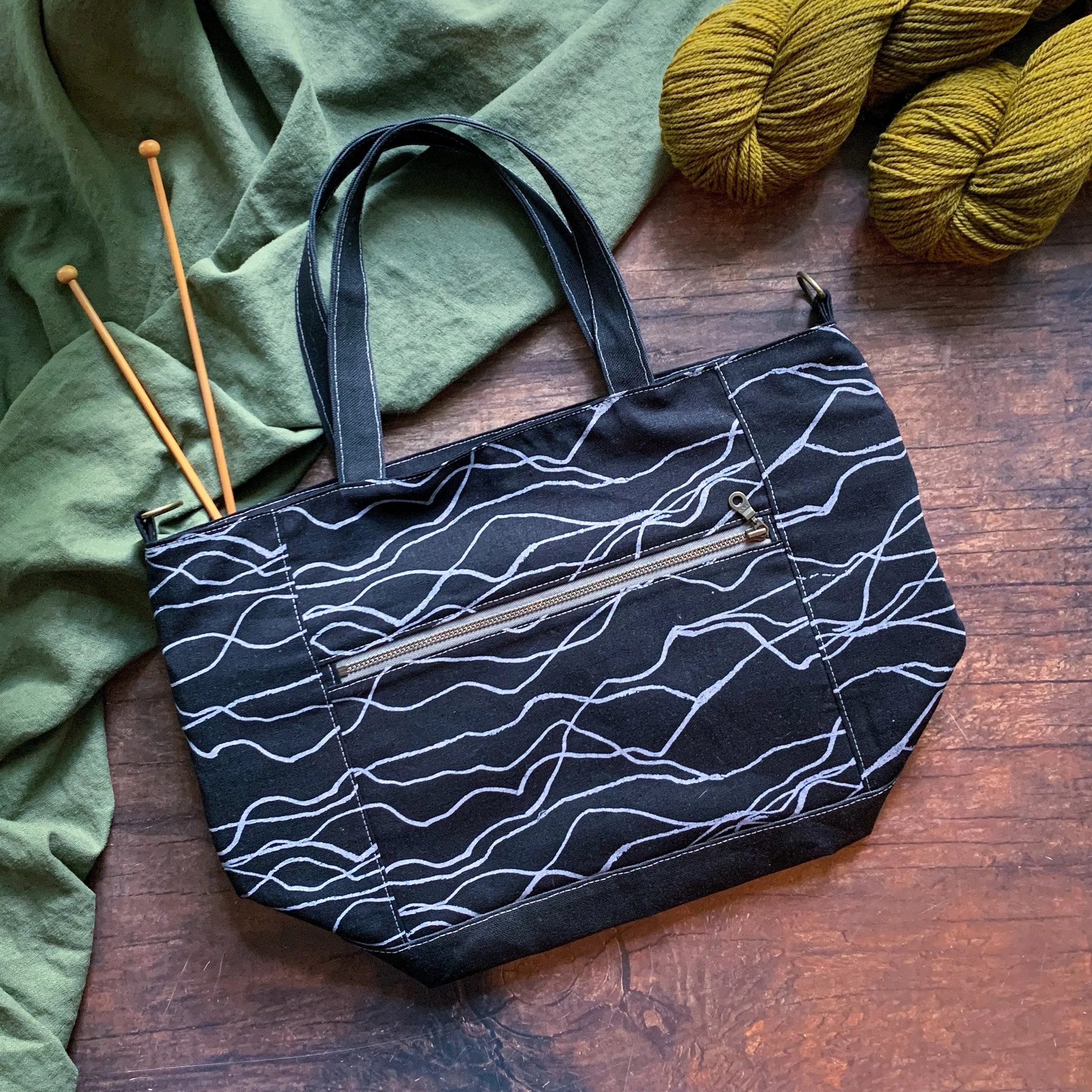 *Quarry Trail*  Zippered Knitting Project Bag