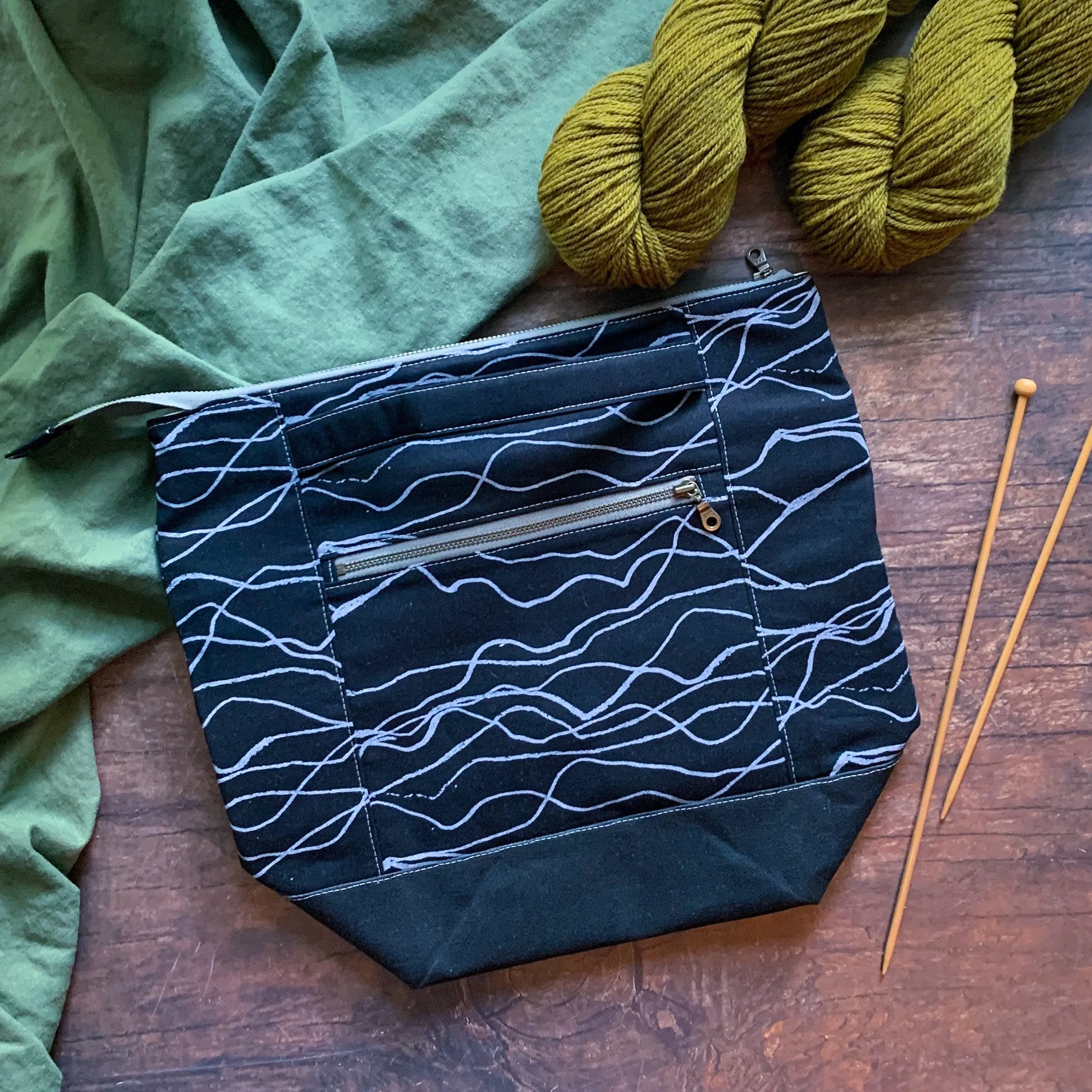 *Quarry Trail*  Zippered Knitting Project Bag