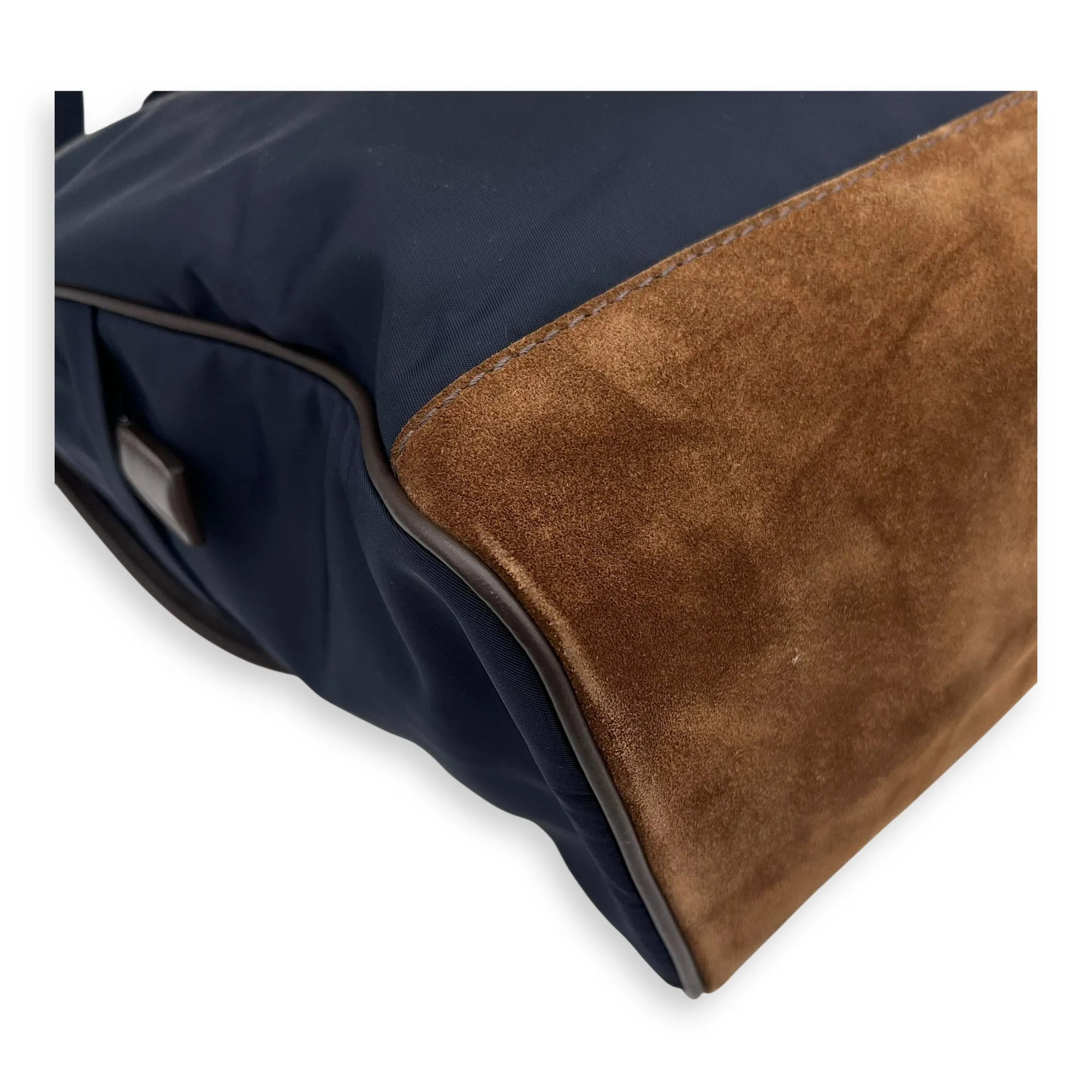 Re-Nylon Messenger Blue in Nylon, Silver hardware