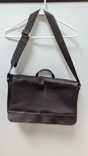 Reaction Kenneth Cole Brown Leather Messenger Bag
