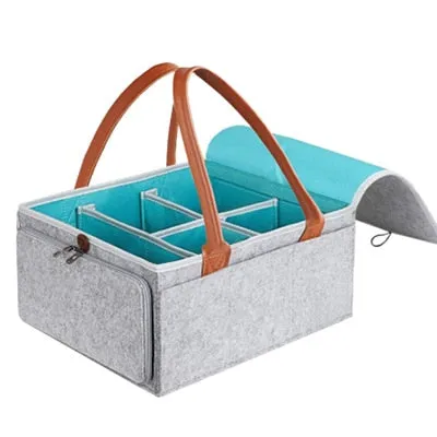 Realaiot Baby Diaper Organizer Portable Holder Bag for Changing Table Car Newborn Caddy Nappy Bag Maternity Nursery Organizer Storage Bin