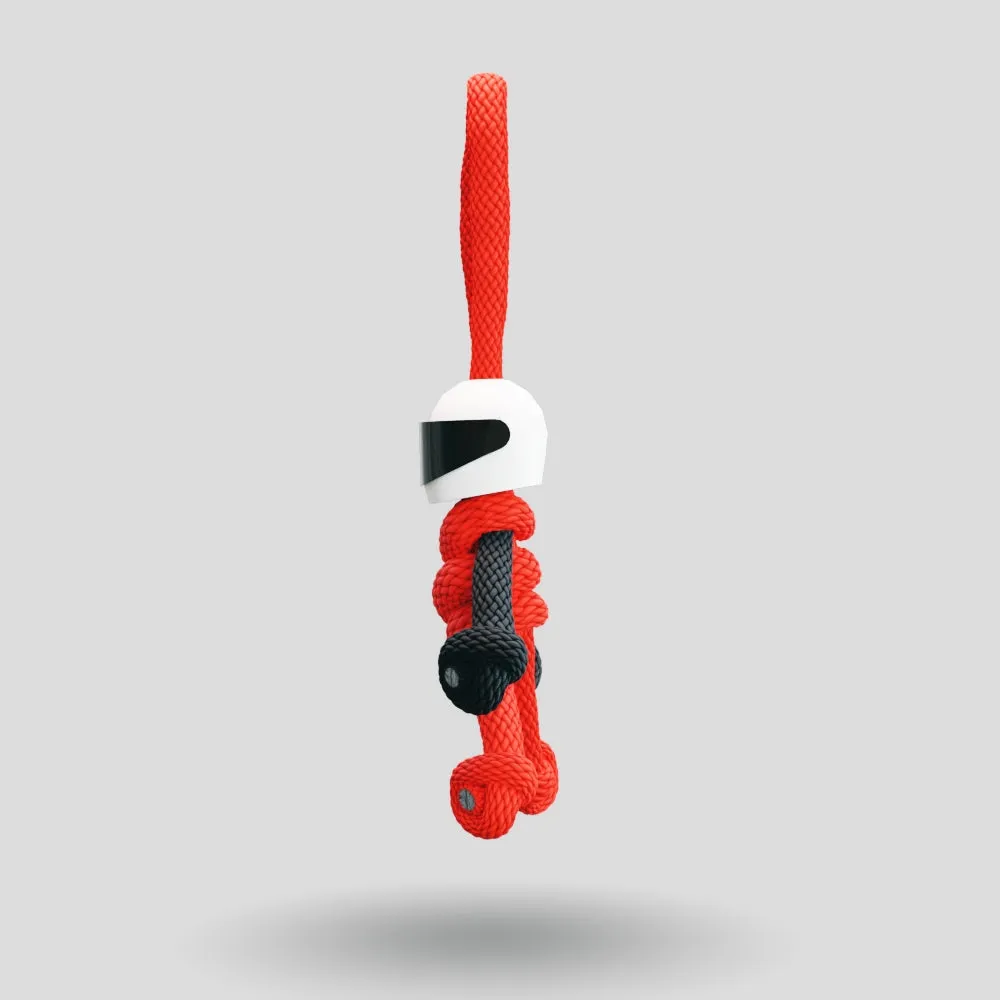 Red Biker Buddy Paracord Keychain