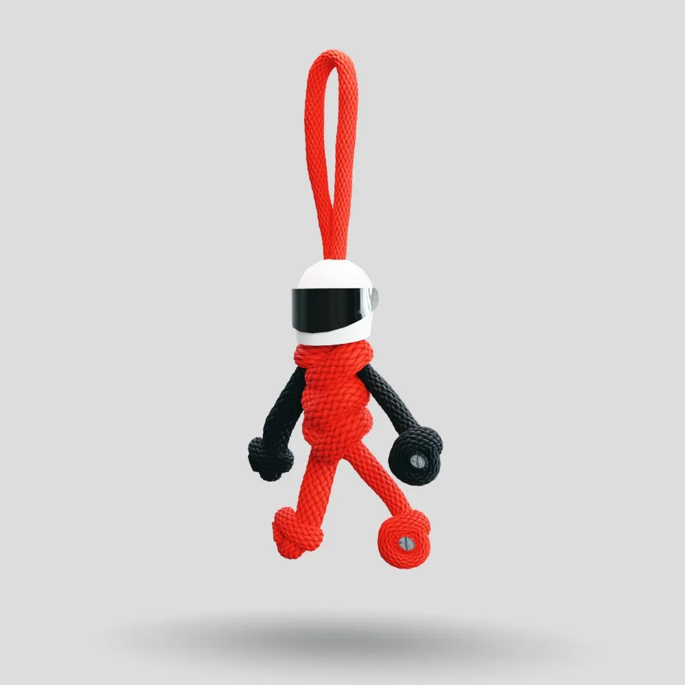 Red Biker Buddy Paracord Keychain