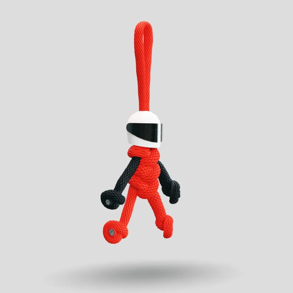 Red Biker Buddy Paracord Keychain