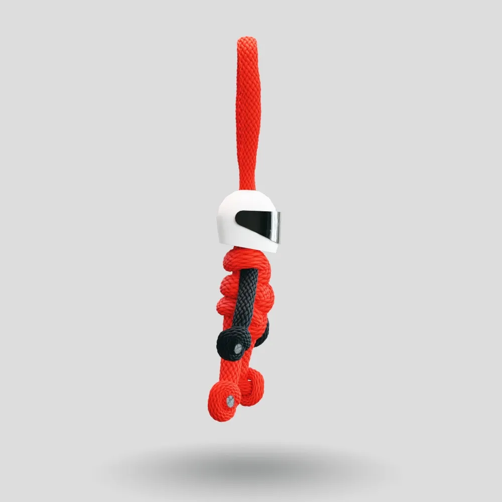 Red Biker Buddy Paracord Keychain
