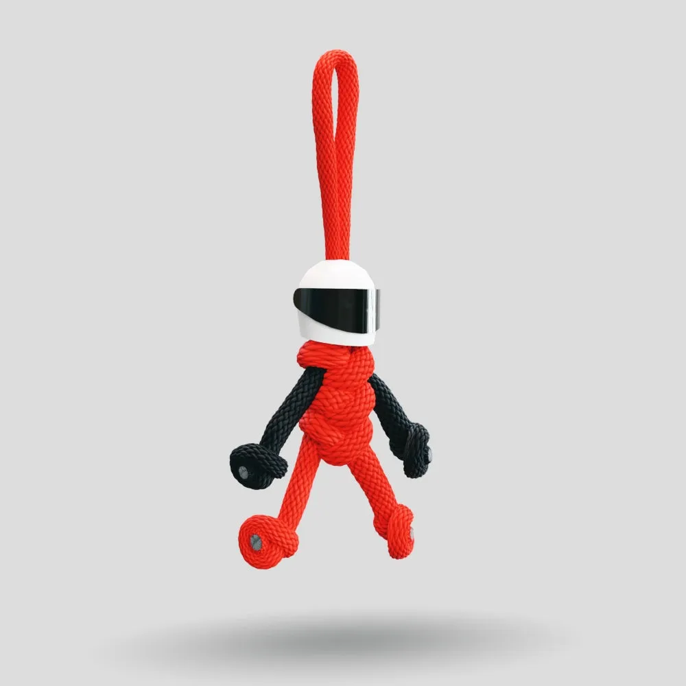 Red Biker Buddy Paracord Keychain