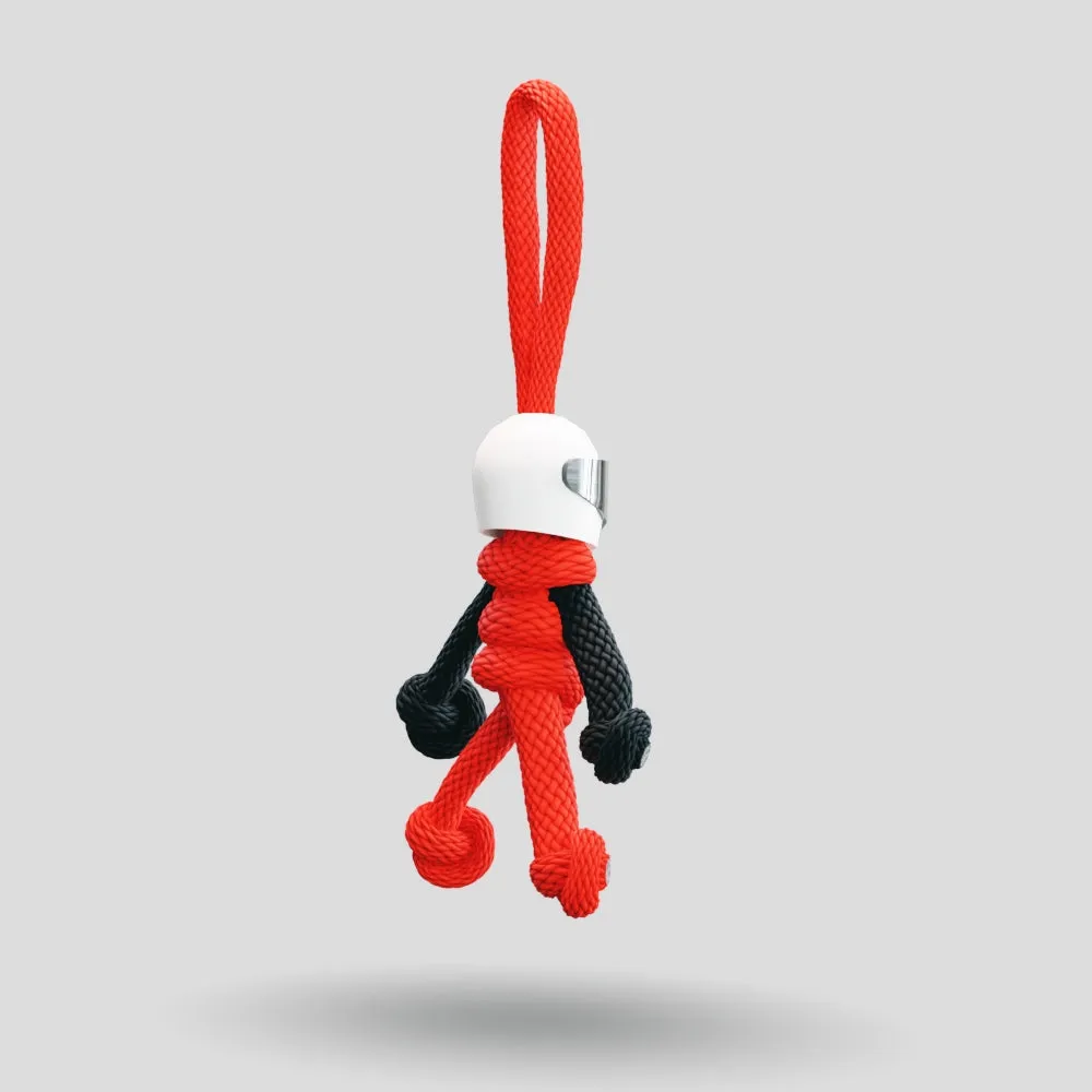 Red Biker Buddy Paracord Keychain