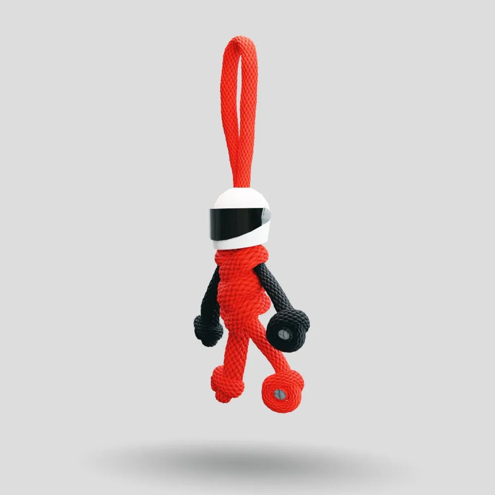 Red Biker Buddy Paracord Keychain