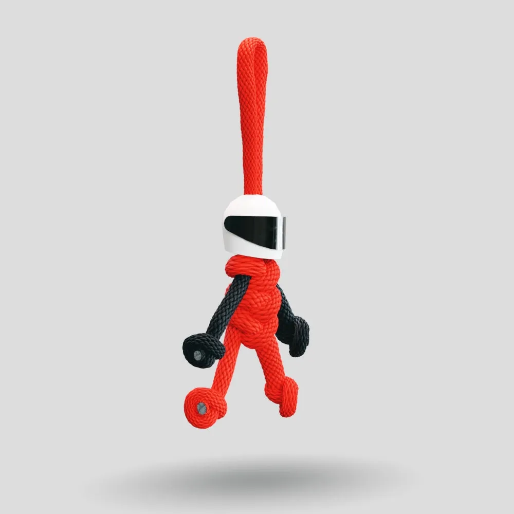 Red Biker Buddy Paracord Keychain