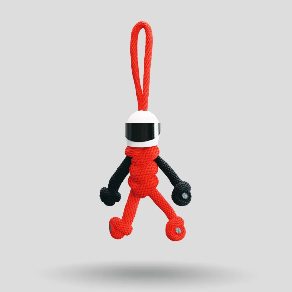 Red Biker Buddy Paracord Keychain