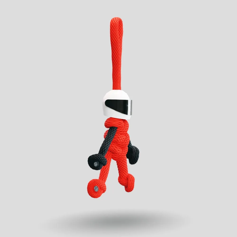 Red Biker Buddy Paracord Keychain