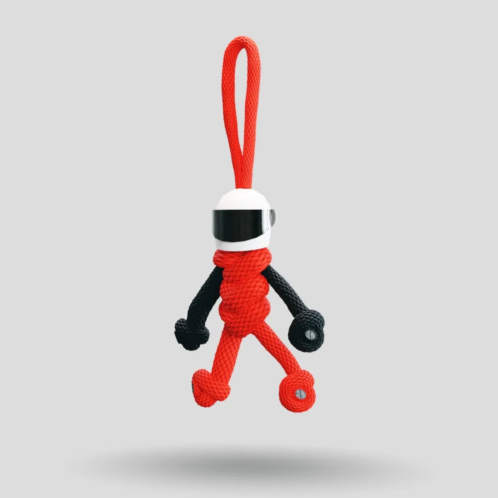 Red Biker Buddy Paracord Keychain
