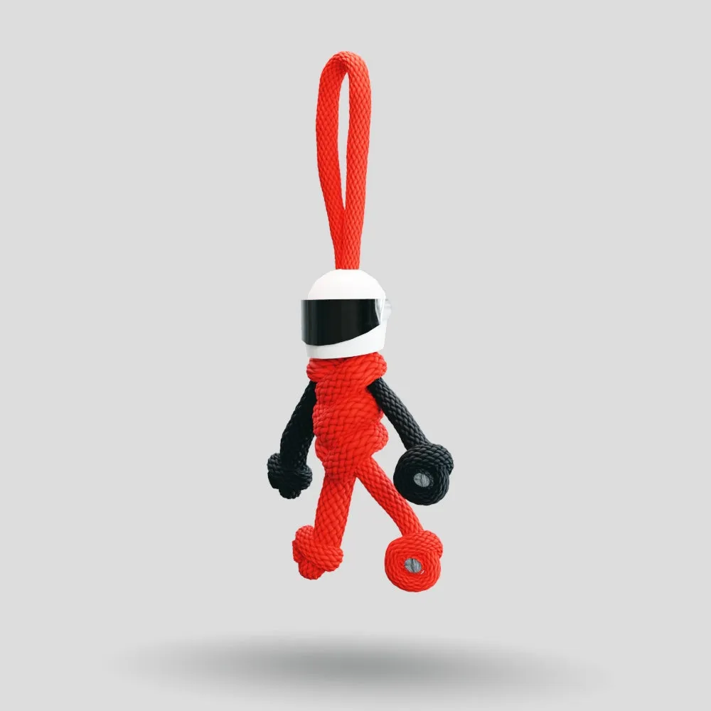 Red Biker Buddy Paracord Keychain