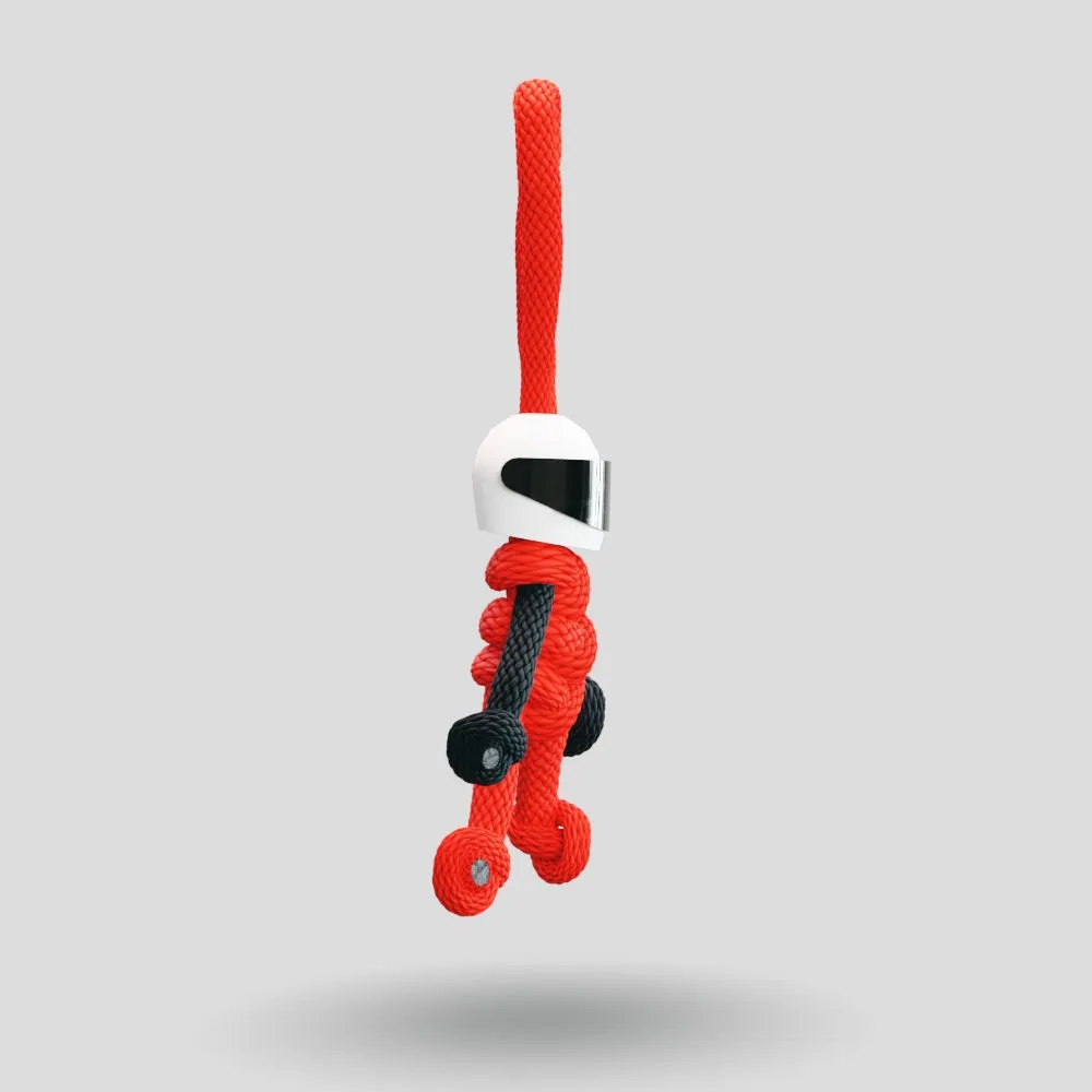 Red Biker Buddy Paracord Keychain