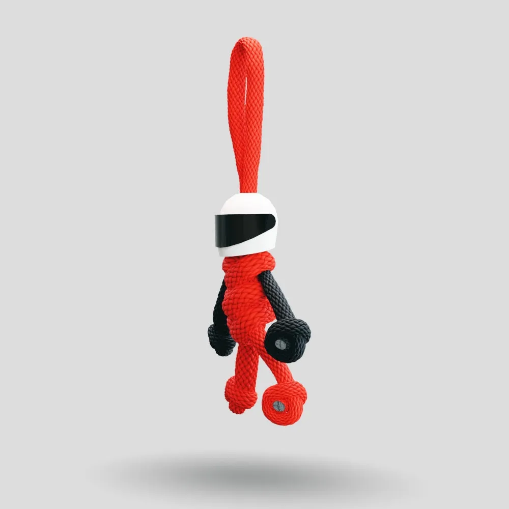 Red Biker Buddy Paracord Keychain