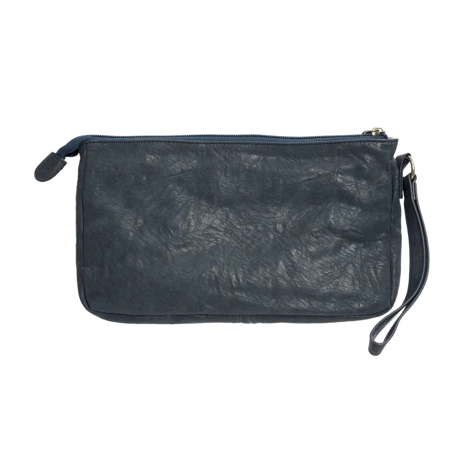 RELIGION Women's Blue Unity Zip Feature Clutch Bag NA1093 $132 NWT