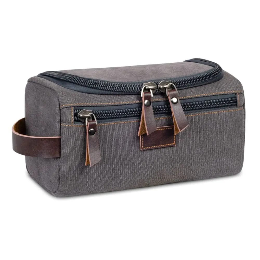 Retro Canvas Toiletry Bag - Portable Handheld Cosmetic Organizer