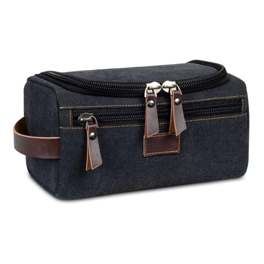 Retro Canvas Toiletry Bag - Portable Handheld Cosmetic Organizer