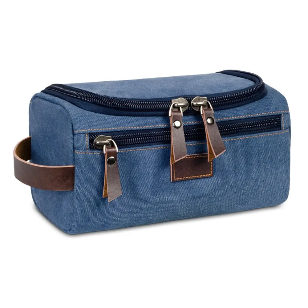 Retro Canvas Toiletry Bag - Portable Handheld Cosmetic Organizer