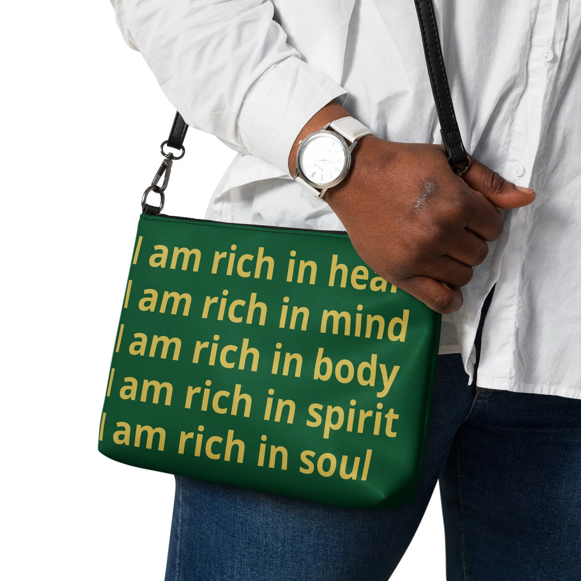 RICH BY XCLUSIF POETIX GREEN & GOLD Crossbody bag