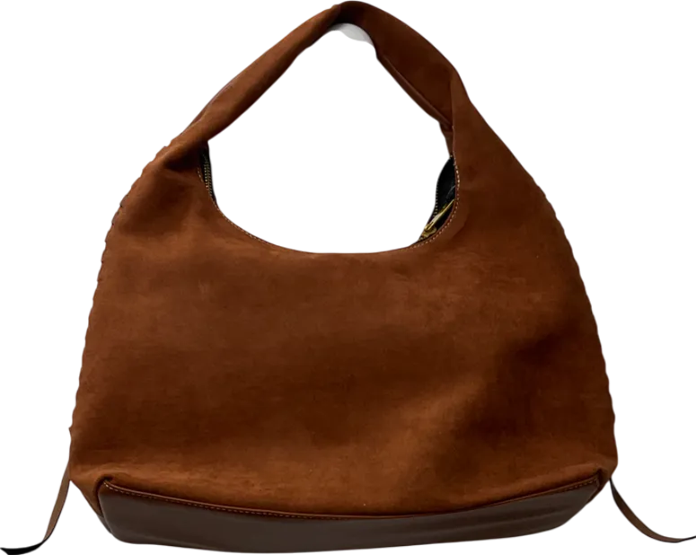 River Island Whipstitch Slouch Bag In Brown