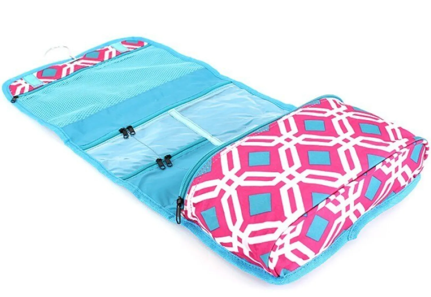 Roll Up Cosmetic Bag - Green Vines