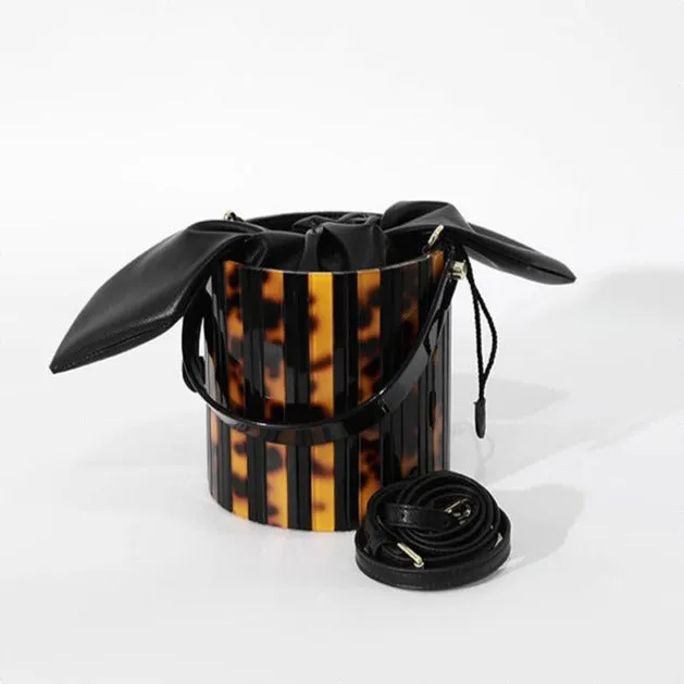 Round Rabbit Ear Leopard Print Bag