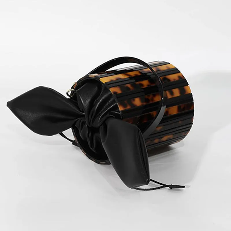 Round Rabbit Ear Leopard Print Bag