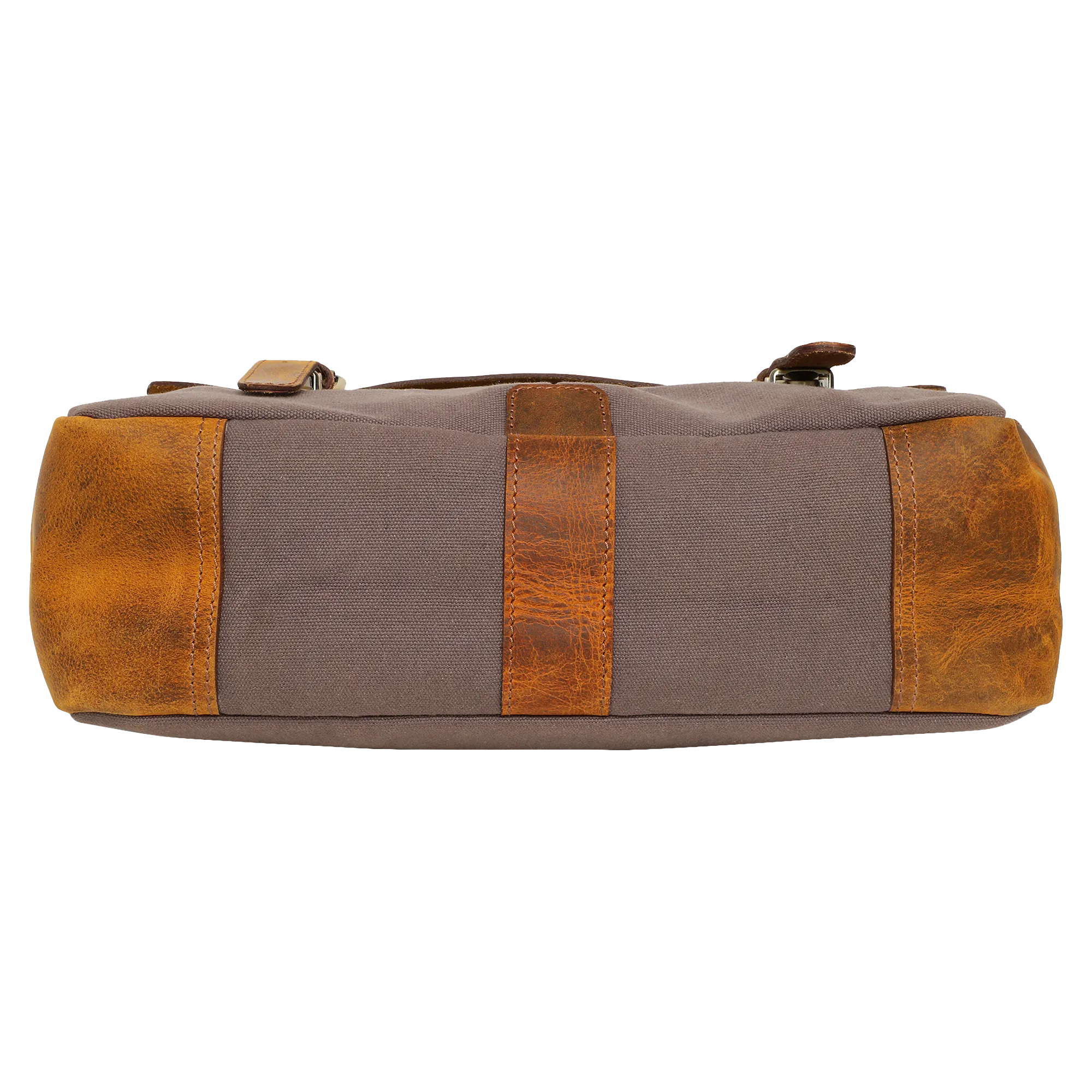Rover Leather Canvas Messenger Bag Briefcase Laptop Bag (Dark Grey)