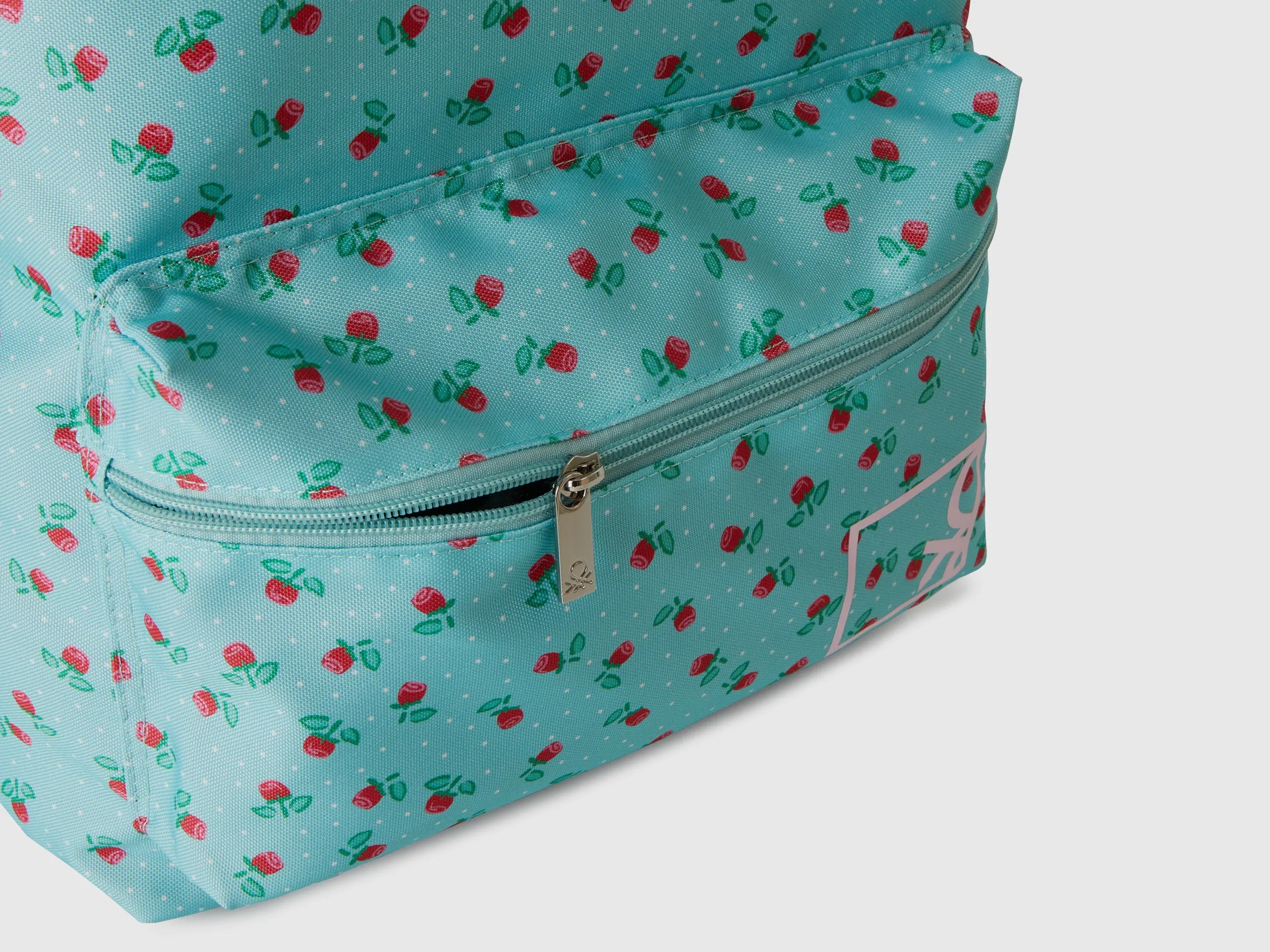 RUCKSACK IN NYLON WITH POLKA DOTS AND FLOWERS