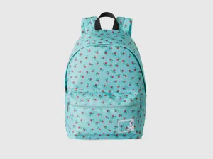 RUCKSACK IN NYLON WITH POLKA DOTS AND FLOWERS