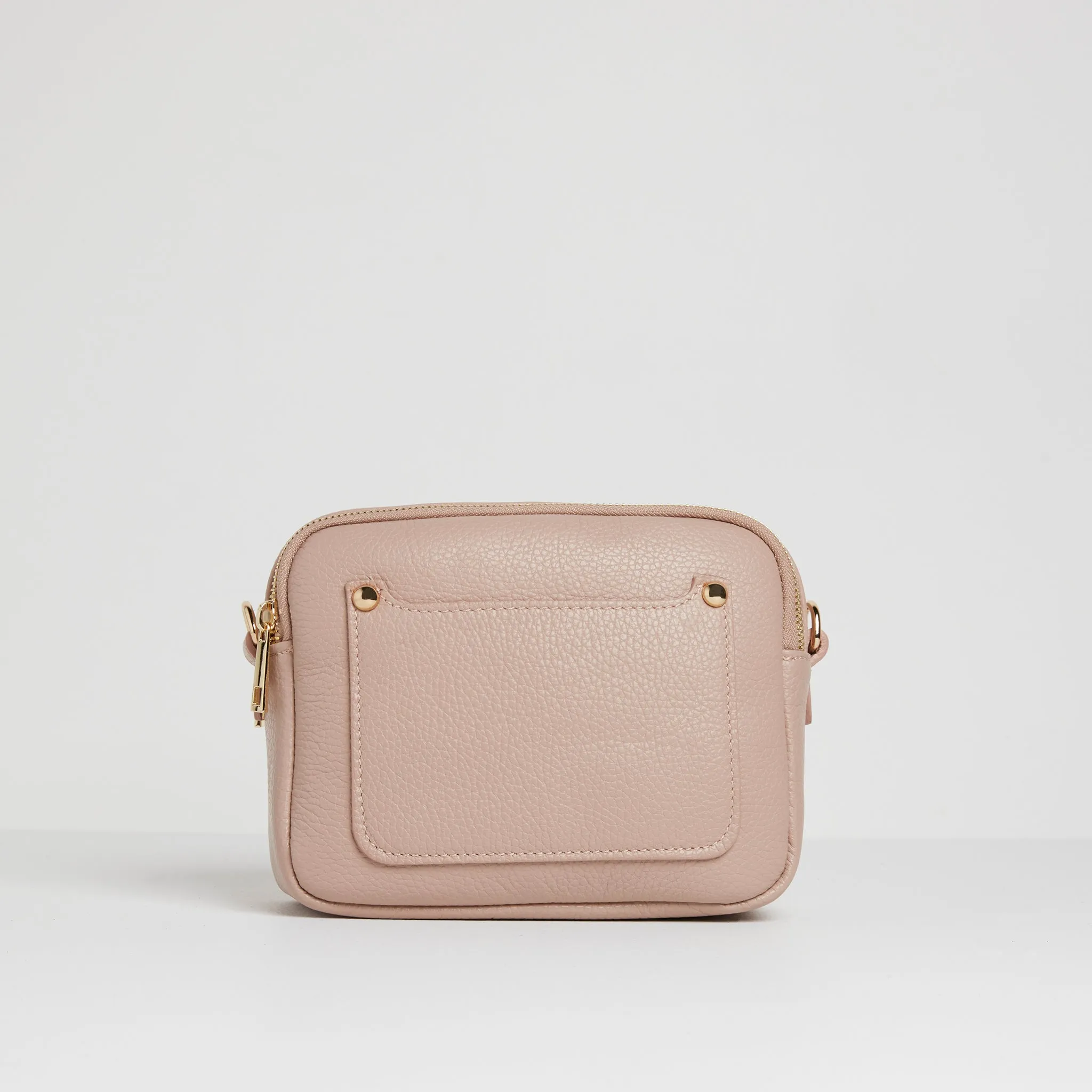 Sienna Crossbody Bag in Blush with Dark Leopard Print Strap