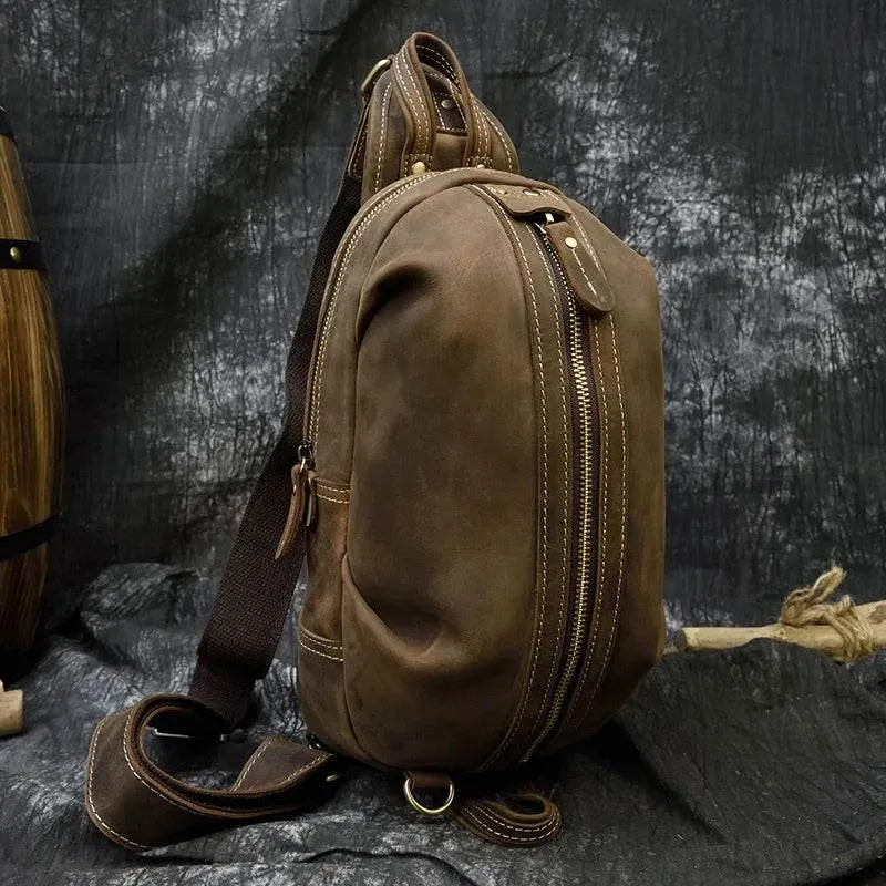 Small Chest Bag for Men – Vintage Sling Bag Shoulder Pack