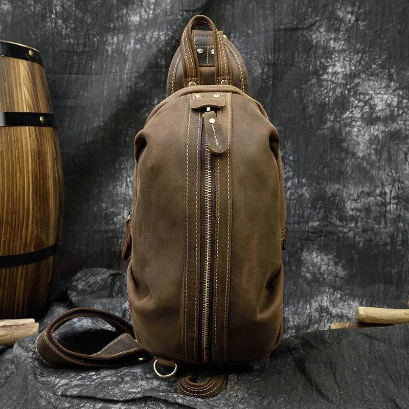 Small Chest Bag for Men – Vintage Sling Bag Shoulder Pack