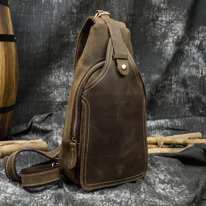 Small Chest Bag for Men – Vintage Sling Bag Shoulder Pack