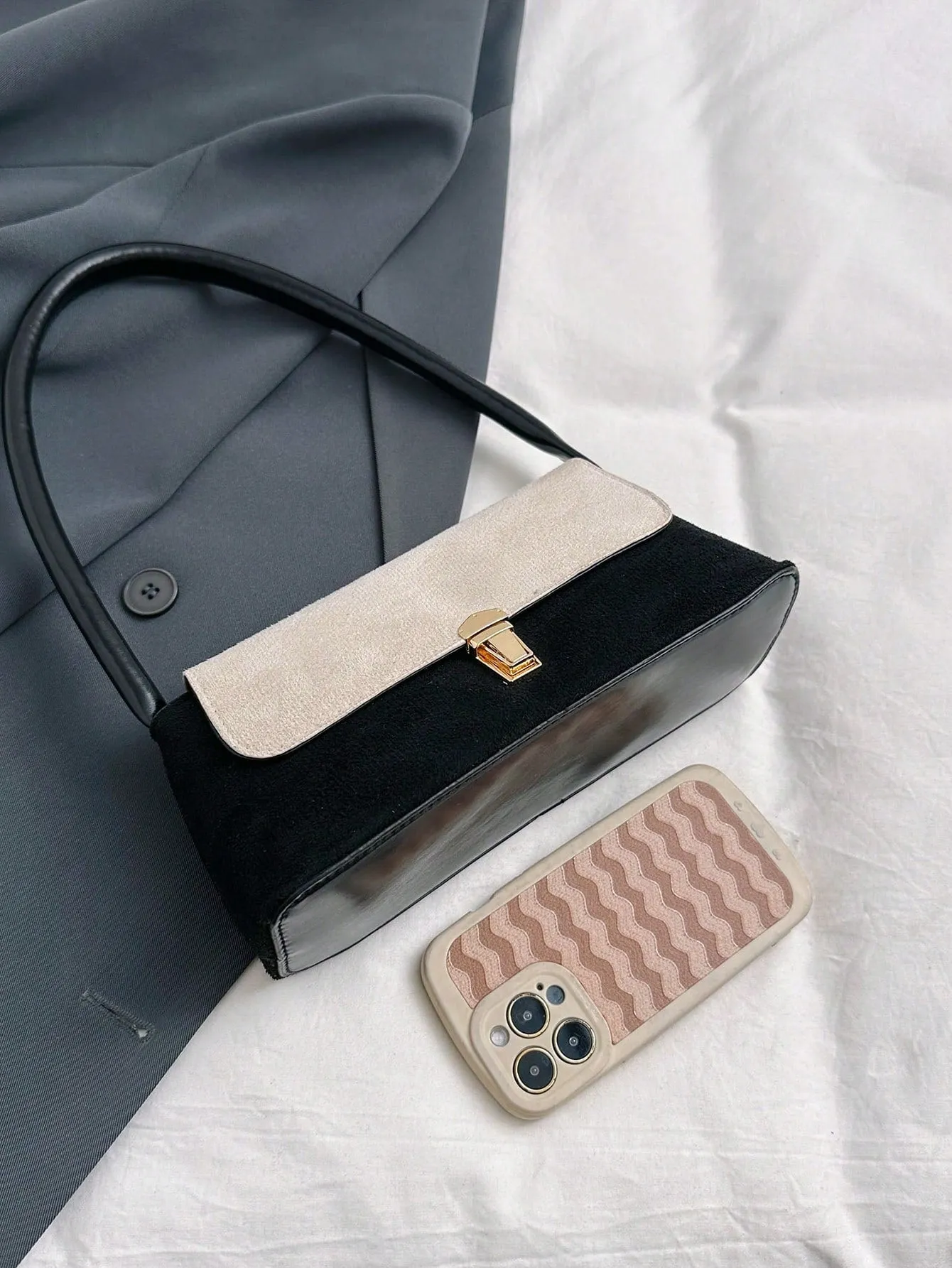 Solid Color Retro Versatile Shoulder Bag