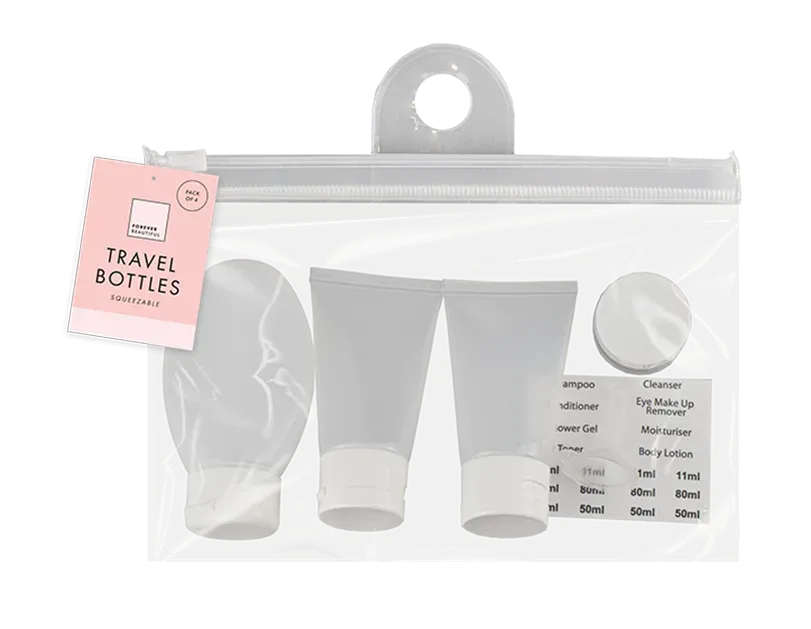 Squeezable Travel Bottle Set | 4 Pcs