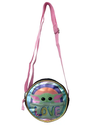 Star Wars Grogu Crossbody Bag Purse Zipper Round Kids Girls 6" Small